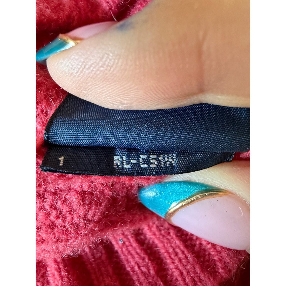 Ralph Lauren Sport Pink Cable Knit Turtleneck Lambswool Sweater Medium Vintage - Picture 11 of 11